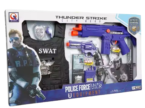 SET CHALECO Y ACCESORIOS DE POLICIA