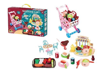 SET DE COCHE, COCINA, MESITA 64 PCS
